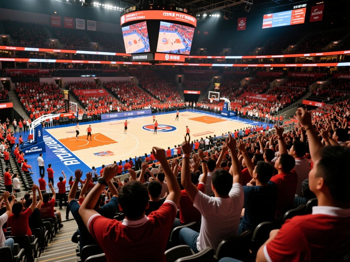 狂热球迷涌入球场观看篮球精彩比赛